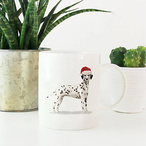 Dalmatian Santa Hat Ceramic Mug