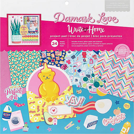 Damask Love Write At Home Project Pad 12"X12" 24/Pkg