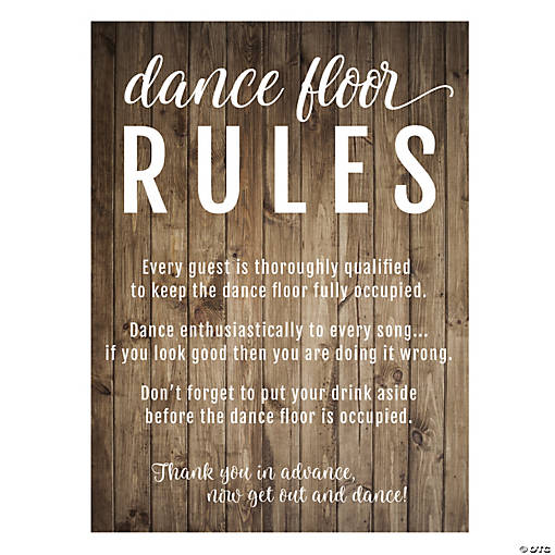Dance Floor Rules Sign