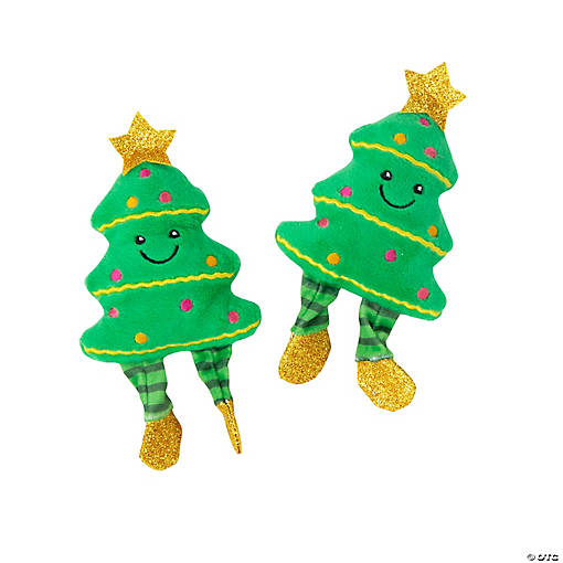 Dangle-Leg Stuffed Christmas Trees - 12 Pc.