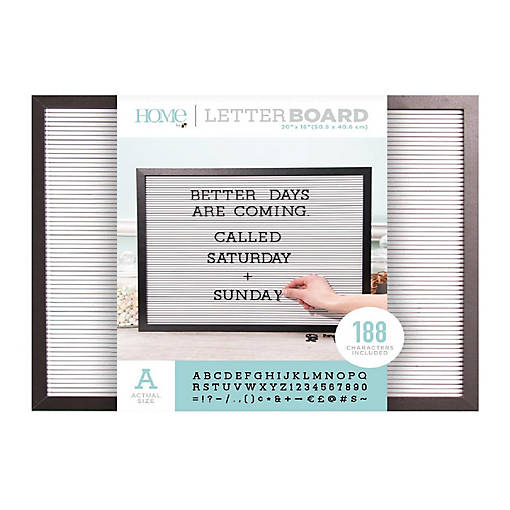 DCWV Framed Letterboard 20"X16"-Black W/White Insert