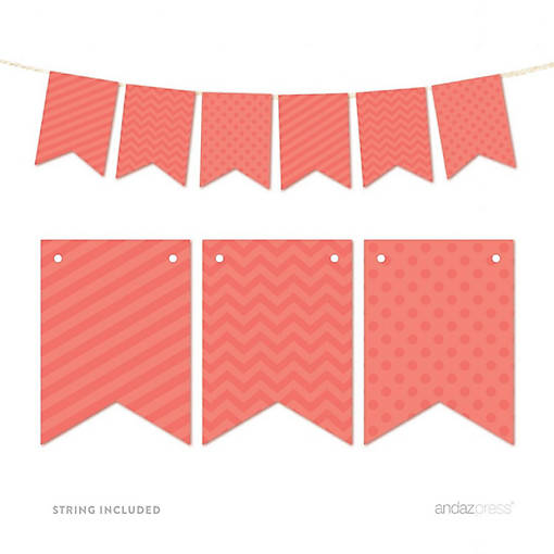 Deep Coral Bunting Banner 9ft