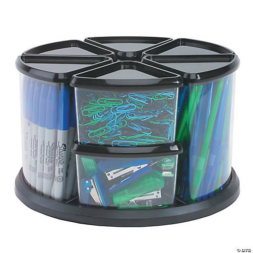 Deflecto&amp;#174; Carousel Organizer, 9-Bin, Black