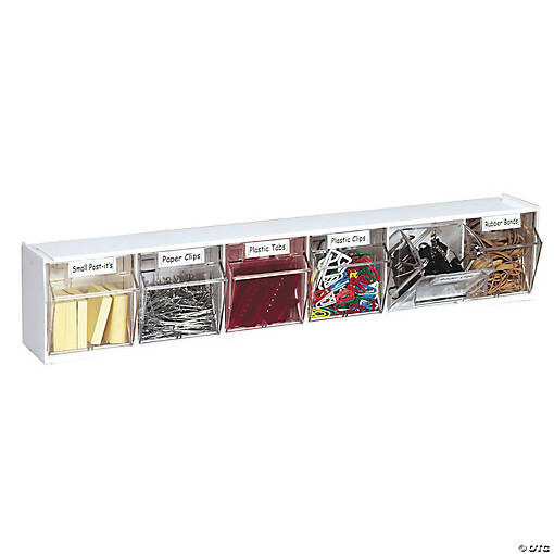 Deflecto&amp;#174; Tilt Bin&amp;#174; Interlocking Storage Bins, 6-Bin Unit, White