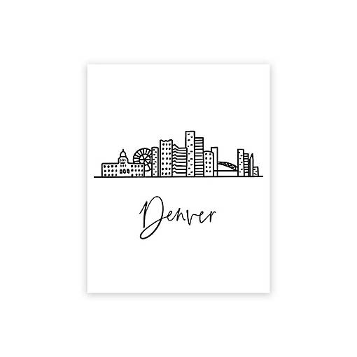 Denver Skyline BW 16x20in 1-Pack