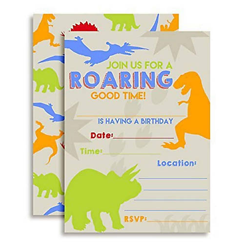 Dinosaur Bite Invitations 40pc. by AmandaCreation
