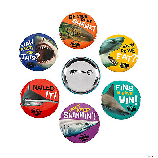 Discovery Shark Week&amp;#8482; Buttons - 24 Pc.