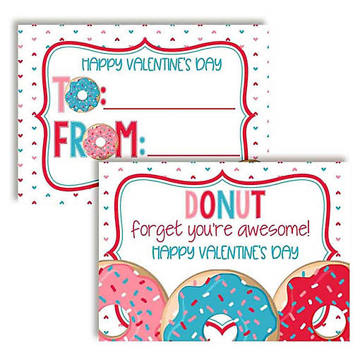 Donut Classroom Valentines 30pc. by AmandaCreation