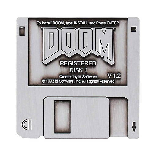 Doom Floppy Disk Pin Badge Replica