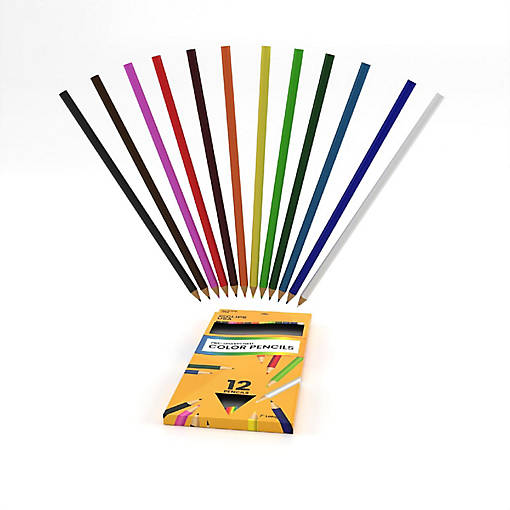E-Clips USA Colored Pencils - Pre-Sharpened, 12-Count , 72 Units