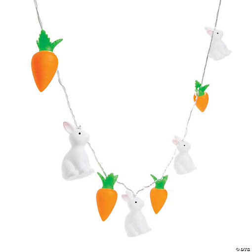 Easter Bunny &amp; Carrot LED String Lights