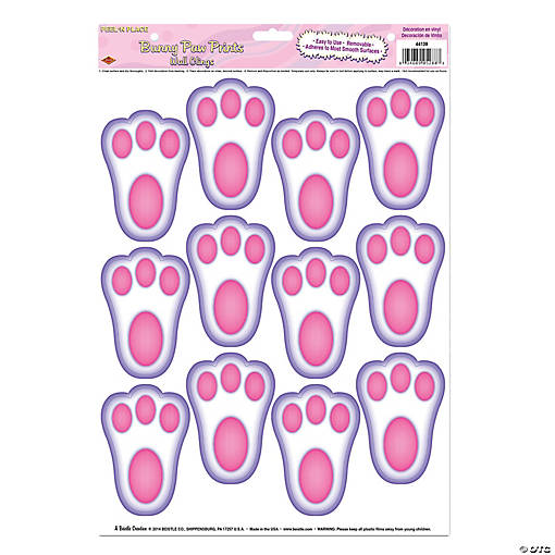 Easter Bunny Paw Prints Window Clings