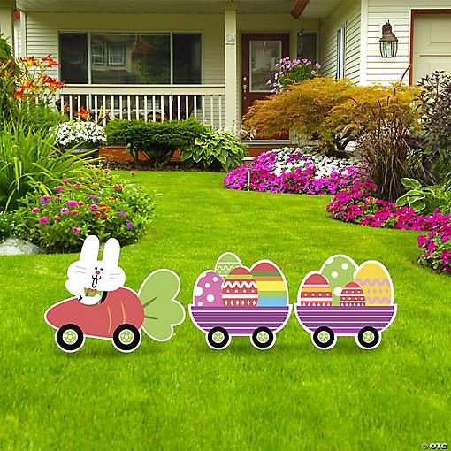 Easter Bunny Train Yard Sign Set