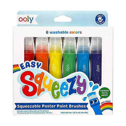 Easy Squeezy Squeezable Poster Paint Brushes - Set of 6 / Default Title
