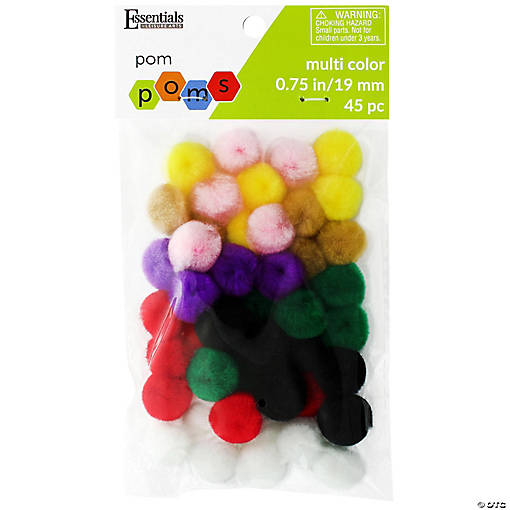 EBL Pom Pom 3/4" Multi 45pc- 6PK