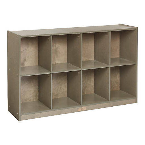 ECR4Kids 8-Compartment Mobile Backpack Storage Cabinet, Grey Wash