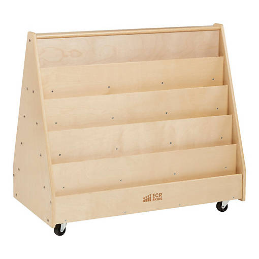 ECR4Kids Double-Sided Mobile Book Display, Natural