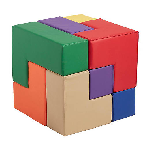 ECR4Kids SoftZone Brainy Building Blocks, Assorted, 7-Piece