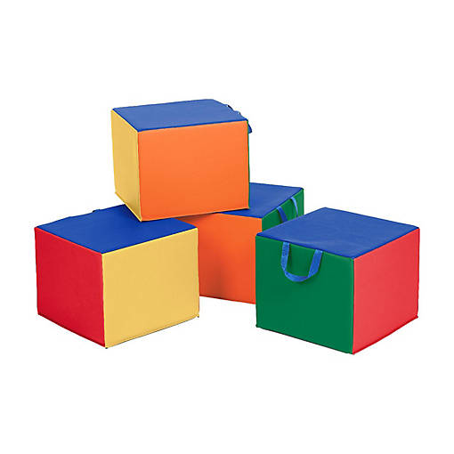 ECR4Kids SoftZone Children's Cozy Cubes, Assorted, 4-Pack