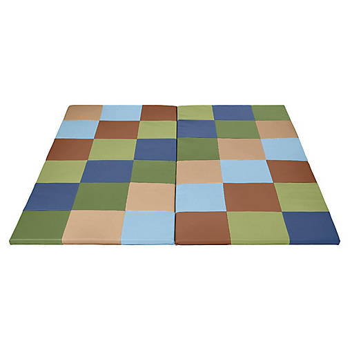 ECR4Kids SoftZone Patchwork Activity Mat, Earthtone