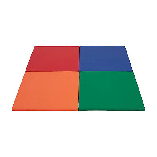 ECR4Kids SoftZone Play Patch Activity Mat Squares, Assorted, 4-Pack