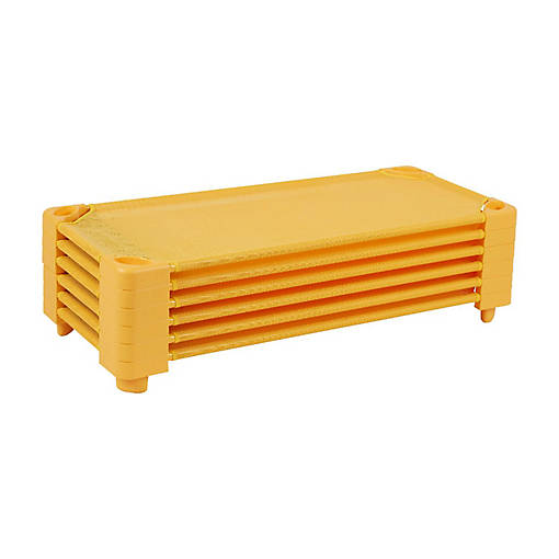 ECR4Kids Stackable Kiddie Cot, Standard Size, Yellow, 6-Pack