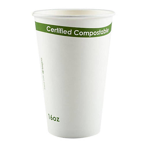 Edge Collections  - 16" - White - Compostable Cup PLA Lined!