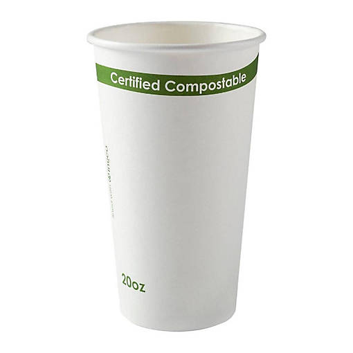Edge Collections  - 20" - White Compostable Cup PLA Lined!