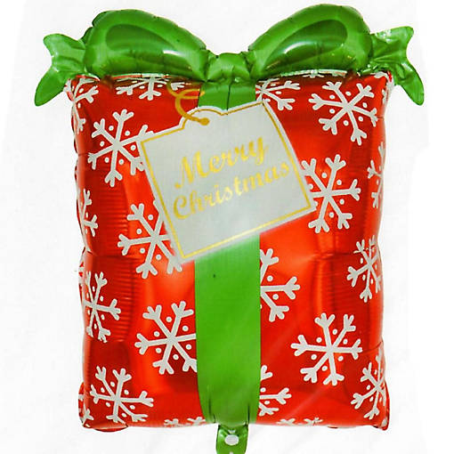 Edge Collections - 23" - Multicolor - Snow Flake Christmas Present Balloon