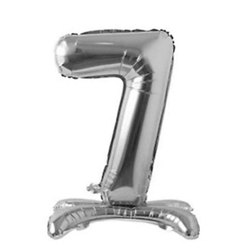 Edge Collections - 28" - Silver Foil Standing Number 7