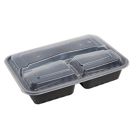 Edge Collections  - 33" - Black - 3 Compartment Containers!