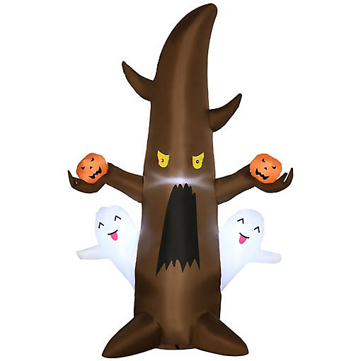 Edge Collections - 5' - Brown - LED Inflatable Ghost Tree for Halloween Decor!