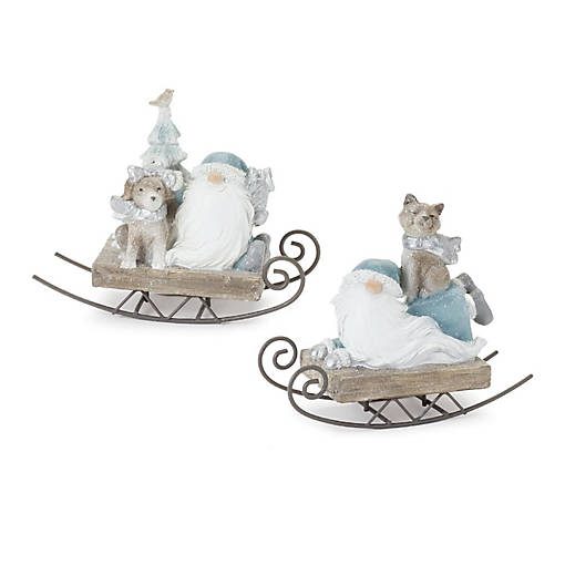 Edge Collections - 6" - Blue and White - Gnome Sled Figurine!