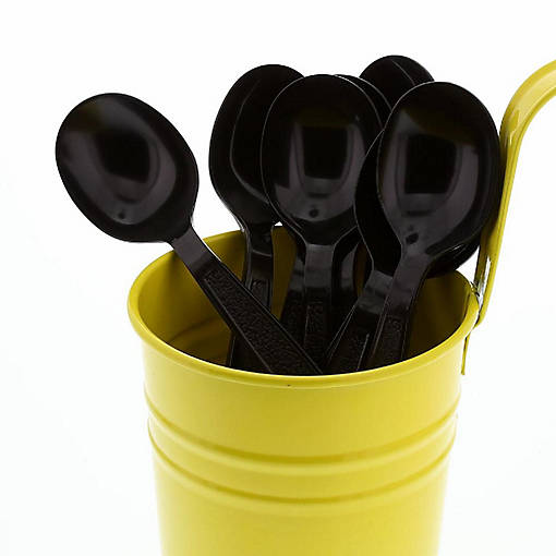 Edge Collections  - Heavy Black Polystyrene Soup Spoons!