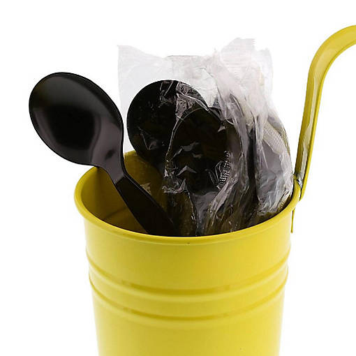 Edge Collections  - Medium Heavy Black Wrapped Soup Spoons!