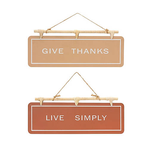 Edge Collections - Multicolor - Hanging Fall Sentiment Sign Orange Beige!