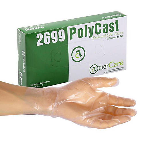 Edge Collections  - Small - White - Poly Polycast Textured Gloves (Small)!