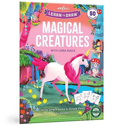 eeBoo: Learn to Draw Magical Creatures Guidebook with Stickers Kit