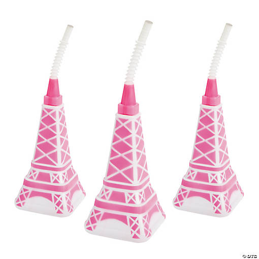 Eiffel Tower Cups with Straws