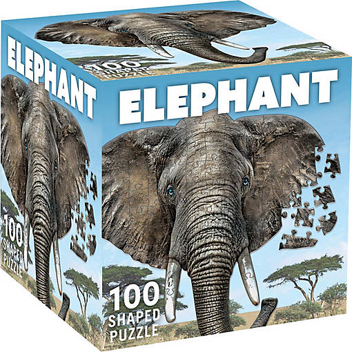Elephant 100 Piece Shaped Jigsaw Puzzle