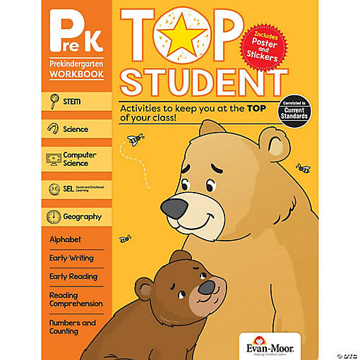 Evan-Moor Top Student Activity Book, Grade PreK