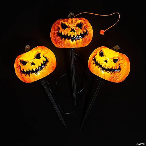 Evil Jack-O'-Lantern Pathway Markers - 3 Pc.