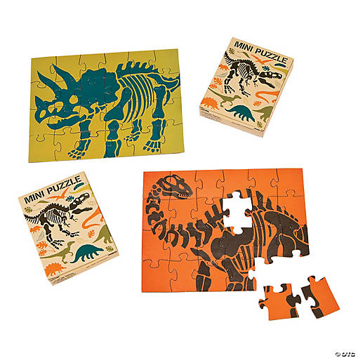 Exciting Mini Dino Dig Puzzles - 12 Boxes with 3 Bold Designs
