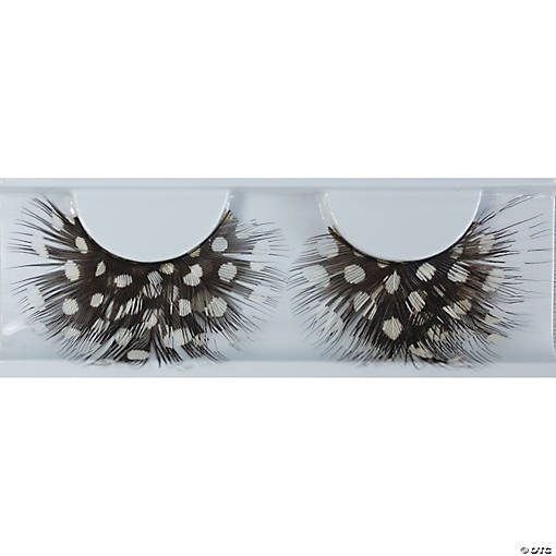 Eyelash Feather Dot Black/White