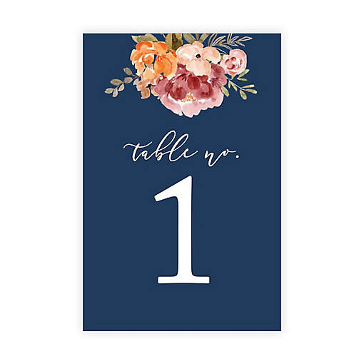 Fall Floral Table Numbers 1-20 4x6