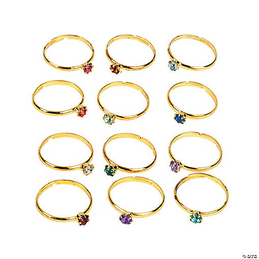 Faux Birthstone Rings - 36 Pc.