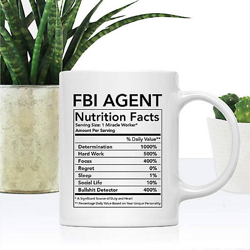 FBI Agent Nutritional Facts Coffee Mug