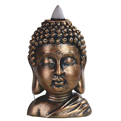 FC Design 3.5"H Bronze Buddha Head Backflow Incense Burner