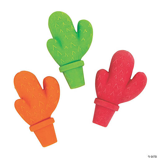 Fiesta Cactus Erasers - 24 Pc.