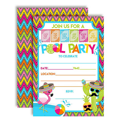 Fiesta Pool Party Invitations 40pc. by AmandaCreation